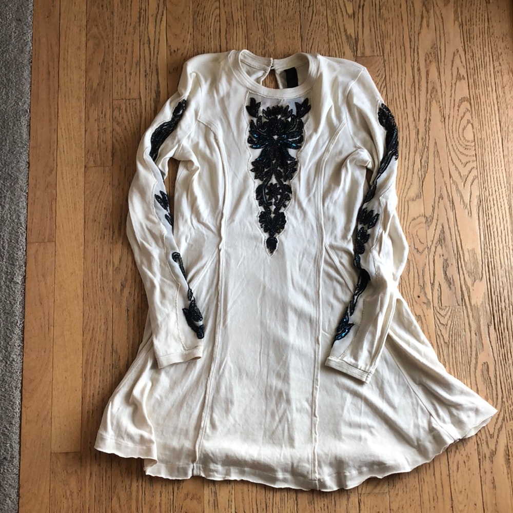 New Romantics Cream dress with beading Medium